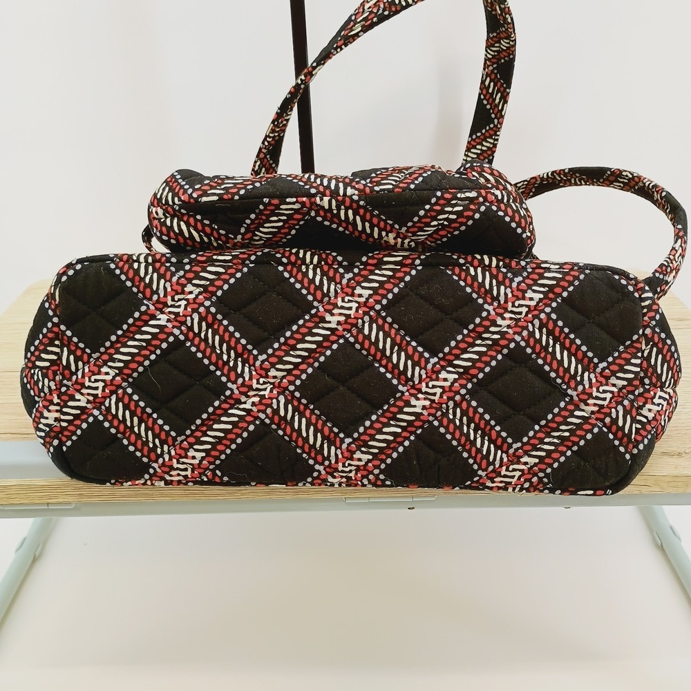 Vera Bradley Minsk Plaid Shoulder Tote Quilted Cotton Bag And Cosmetic Case Set - Picture 5 of 12